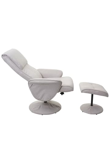 MCW Relaxsessel Stockholm mit Hocker, Stoff/Textil, creme-beige