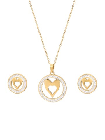 faina Women Jewelry Set in Gold White