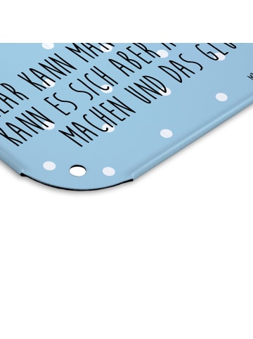 Mr. & Mrs. Panda Wandbild Bär & Marienkäfer Lagerfeuer mit Spruch in Blau Pastell