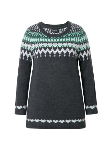 Ulla Popken Pullover in dunkelgrau melange