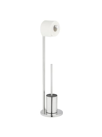 Wenko Toilettenpapier- und Bürstenhalter 2-in-1 FERLA in Glänzendes Silber