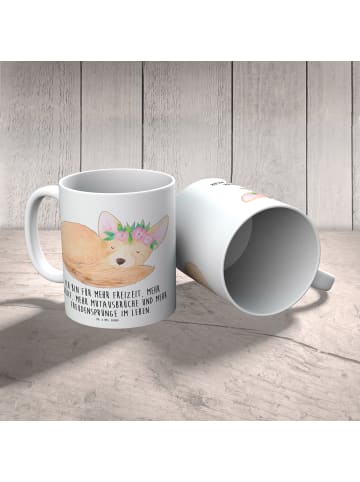 Mr. & Mrs. Panda Kindertasse Wüstenfuchs Blumen mit Spruch in Weiß