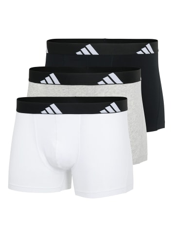 adidas Boxershort 3er Pack in Schwarz/Weiß/Grau