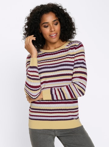 Sieh an! Langarm-Pullover in mauve-traube-geringelt