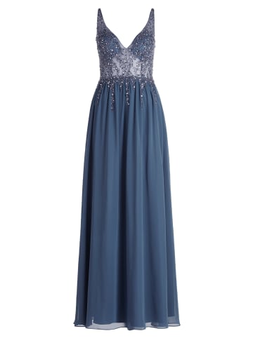 Vera Mont Abendkleid mit Stickerei in Blue Stone