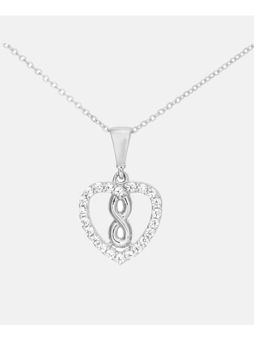 Diamant L'éternel Halskette mit Anhänger aus 375 Weißgold mit Zirkonia Herz-Design