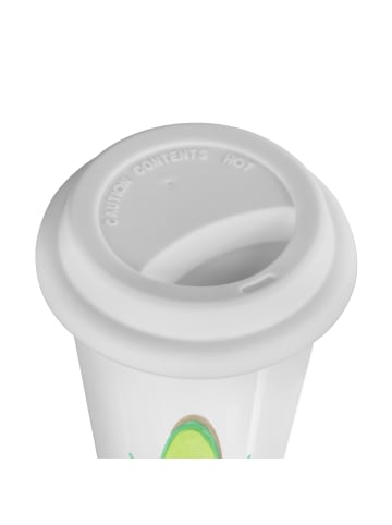 Mr. & Mrs. Panda Kaffeebecher Avocado Glücklich ohne Spruch in Weiß