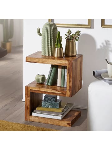 FineBuy Beistelltisch in Braun / Sheesham / 30x44x60