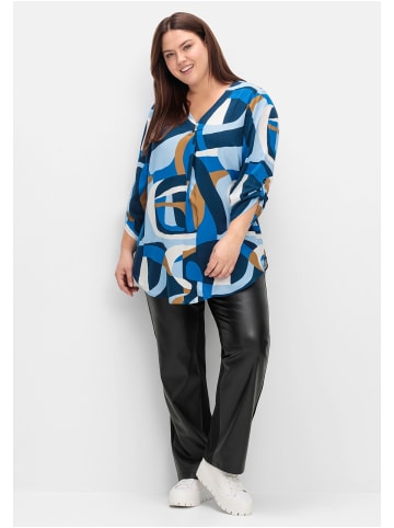 sheego Tunika in tiefblau gemustert