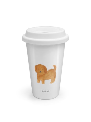 Mr. & Mrs. Panda Mehrweg Kaffeebecher Hund Flauschig ohne Spruch in Weiß