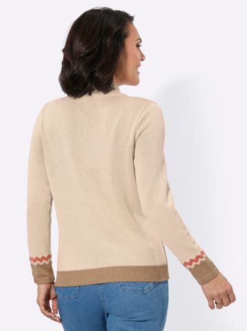 WITT WEIDEN Stehkragen-Pullover in camel-papaya-gemustert