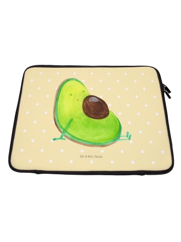 Mr. & Mrs. Panda Laptop Tasche Avocado Schwangerschaft ohne Spruch in Gelb Pastell