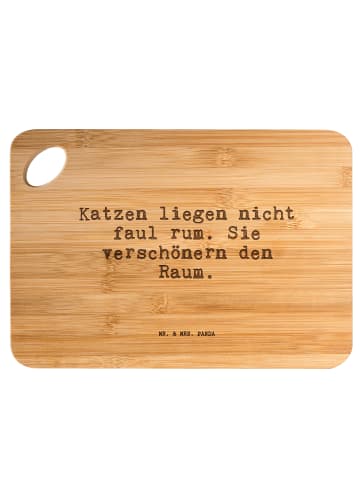Mr. & Mrs. Panda Servierbrett Katzen liegen nicht faul... mit Sp... in Braun