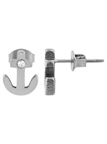 Adeliás Damen Ohrringe aus Titan mit Strass Steinchen in weiß
