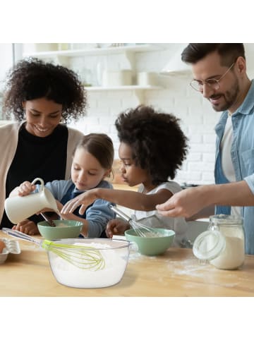 relaxdays Sieb mit Schüssel in Transparent/ Weiß