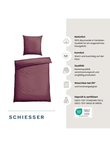 Schiesser Feinbiber-Bettwäsche-Set Drops in Mauve
