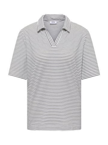 Cecil Gestreiftes Kurzarm Poloshirt in Universal Blue