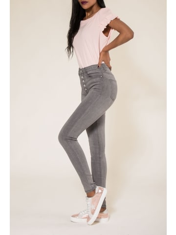 Nina Carter Jeans High Waist Skinny Fit Hose Hochbund Stretch Shaping Pants in Grau-3