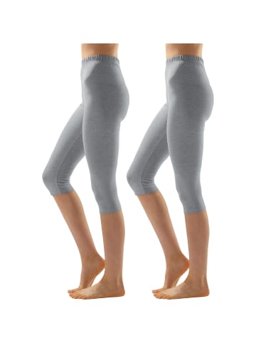 Erwin Müller Single-Jersey Capri-Leggings 2er-Pack in hellgrau meliert