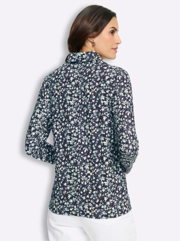 WITT WEIDEN Rollkragen-Shirt in marine-jade-bedruckt