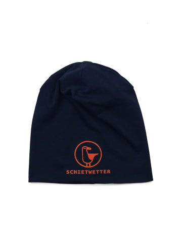 SCHIETWETTER Beanie für Kids mit Print Möwe in navy-neon-orange