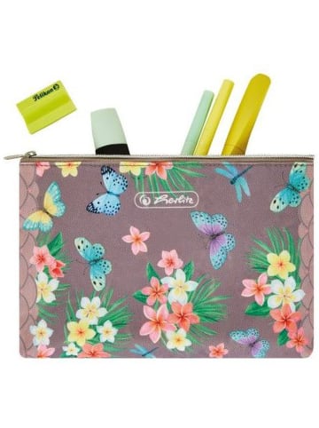 Herlitz Schüleretui Faulenzer flach Ladylike Polyester 220x150mm Butterflies