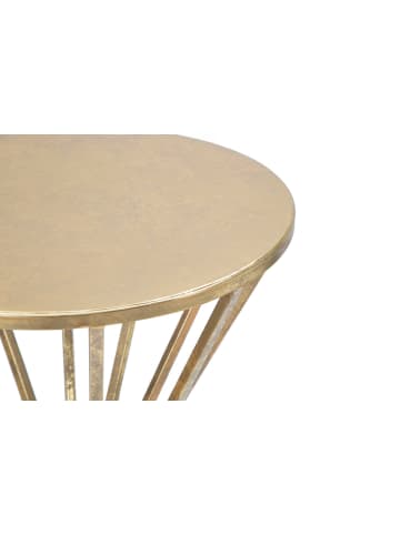 Mauro Ferretti Runder Tisch aus goldfarbenem Metall, Ø 38 x 80 cm