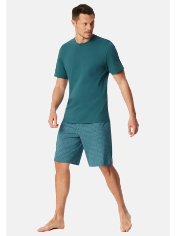 Schiesser Schlafanzug Casual Essentials in Dunkelgrün