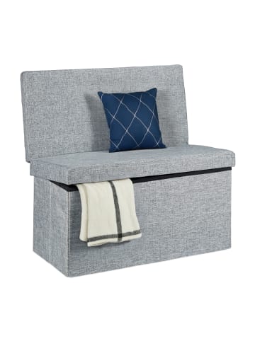 relaxdays Faltbarer Sitzhocker in Grau - (B)76 x (H)73 x(T)38 cm