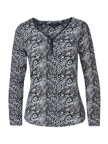 KOROSHI Langärmliges bedrucktes Damen-T-Shirt in SCHWARZ