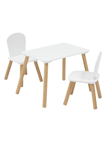 Atmosphera Créateur d'intérieur Kindertisch mit zwei Stühlen ALEX in Weiß, (B) 38 x (H) 43 x (L) 58 cm