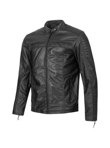 PAULGOS Lederjacke Übergangsjacke Biker Look Echtleder D1 in Schwarz