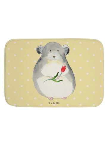 Mr. & Mrs. Panda Badteppich Chinchilla Blume ohne Spruch in Gelb Pastell