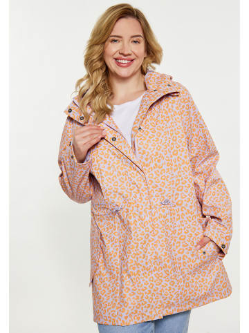Schmuddelwedda Plus Size Regenjacke in Pastelllavendel Orange Leo