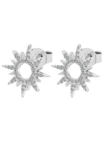 Adeliás Damen Ohrstecker Sonne aus 925 Silber mit Zirkonia in silber
