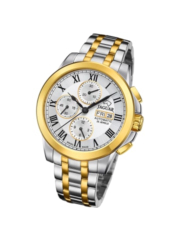 Jaguar Analog-Armbanduhr Jaguar Le Chronographe silber, gold groß (ca. 45mm)