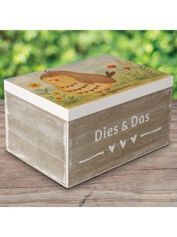 Mr. & Mrs. Panda Aufbewahrungsbox Eule Zufrieden Design ohne Spruch in Weiß