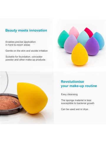 Intirilife 5er Set Make Up Schwamm Kosmetik Schmink Schwämmchen Sponge in Gelb