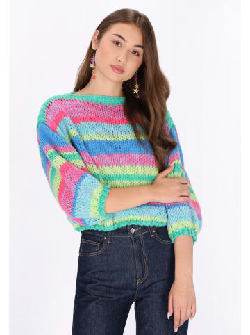 myMo Women Sweater in blue multicolor