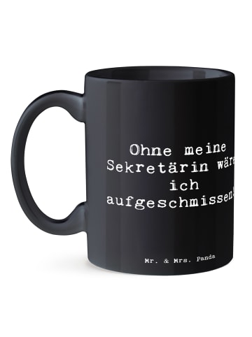 Mr. & Mrs. Panda Becher Spruch Sekretärin Helfer mit Spruch in Schwarz