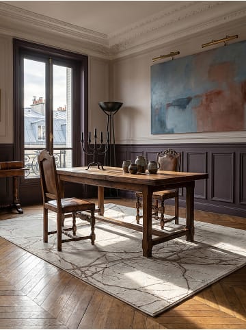 KADIMA DESIGN Teppich Kurzflor Abstrakt pflegeleicht Wohnzimmer Schlafzimmer Flur in Creme