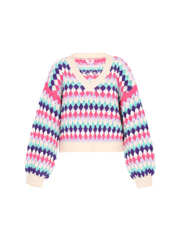 myMo Women Sweater in turquoise multicolor