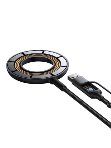 Wisam Magnetisches Ladegerät Wireless 15W Schnellladen für Smartphones schwarz