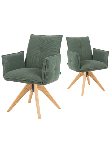 DUBI Möbel 2er-Set: Drehstuhl Mika-Emil in Grün - (B)60 x (H)88 x  (T)63 cm