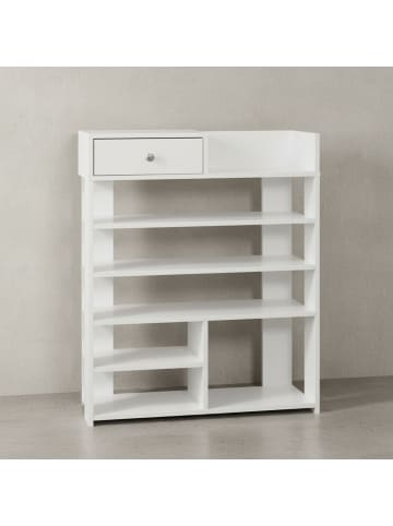 KADIMA DESIGN Schuhregal | Weiß, 75x92.5x24cm, 7 Fächer, Modern