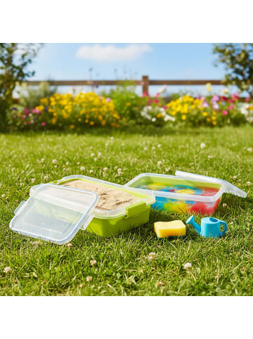 relaxdays 2x Sandkasten in Hellgrün- (B)38 x (H)8 x (T)25 cm