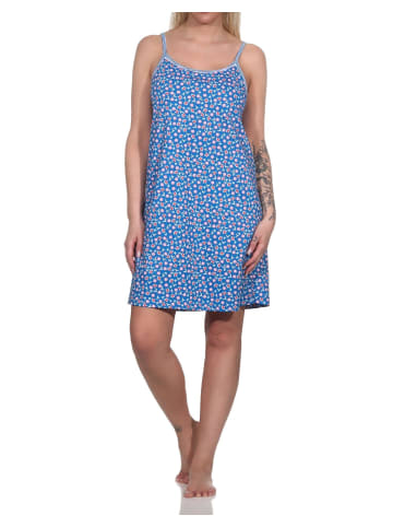 NORMANN Spaghetti Nachthemd geblümter - 79604 in marine