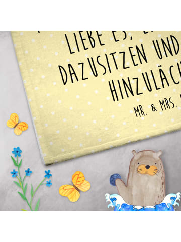 Mr. & Mrs. Panda Gästetuch Robbe Lachen mit Spruch in Gelb Pastell
