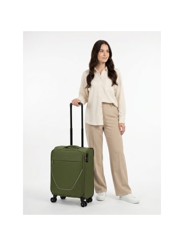 Stratic taska 4 Rollen Kabinentrolley S 55 cm mit Dehnfalte olive