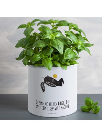 Mr. & Mrs. Panda Großer Blumenkübel Stinktier Ball mit Spruch in Weiß